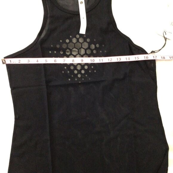 Karma black sheer sports top sleeveless racer back cover lightweight size Large - Picture 6 of 10